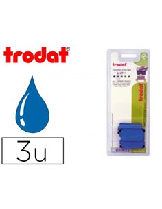 Recharge tampon trodat 4822a coloris bleu blister.