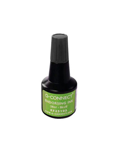 Encre à tampons q-connect pour feutre ou mousse coloris noir flacon 28ml.