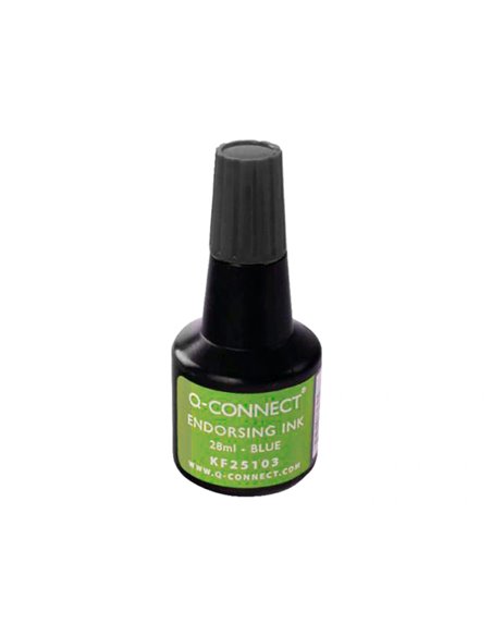 Encre à tampons q-connect pour feutre ou mousse coloris noir flacon 28ml.