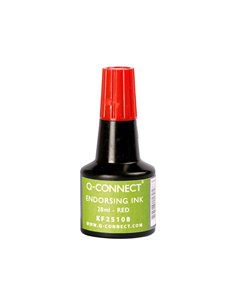 Encre à tampons q-connect pour feutre ou mousse coloris rouge flacon 28ml. 2