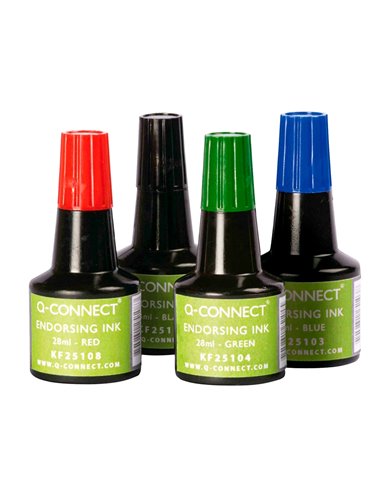 Encre à tampons q-connect pour feutre ou mousse coloris rouge flacon 28ml.