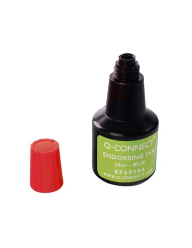 Encre à tampons q-connect pour feutre ou mousse coloris rouge flacon 28ml.