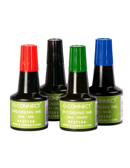 Encre à tampons q-connect pour feutre ou mousse coloris rouge flacon 28ml.