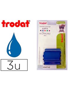 Recharge tampon trodat 4914/4912t/4952/4992 bleu blister de 3 unites.