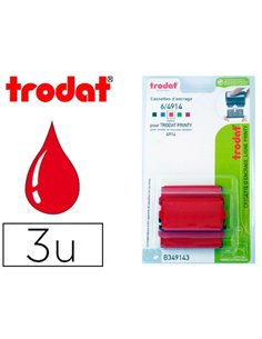 Recharge tampon trodat 4914 rouge blister 3 unités.