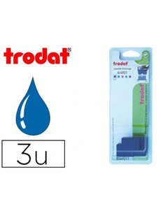 Recharge tampon trodat 4921 bleu blister de 3 unites.