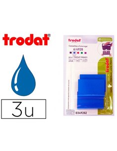 Recharge tampon trodat 4928/4958/4928t bleu blister 3 unités.