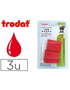 Recharge tampon trodat 4928/4958/4928t rouge blister 3 unités.