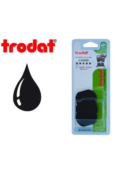 Recharge tampon trodat 46030 printy 46030/46030t/46130 noir blister 3 unites.