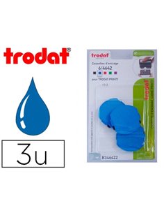 Recharge tampon trodat 4642 bleu blister 3 unités.
