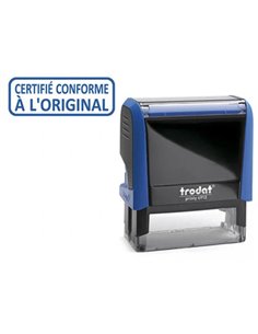 Formule commerciale trodat xprint certifié conforme à l'original empreinte 44x15mm encrage automatique rechargeable bleu.