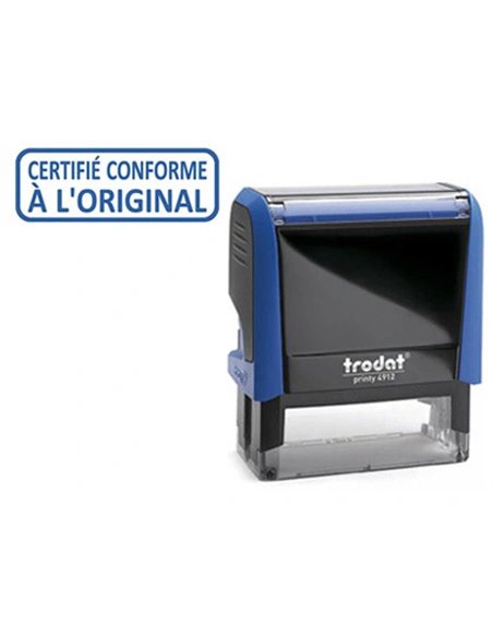 Formule commerciale trodat xprint certifié conforme à l'original empreinte 44x15mm encrage automatique rechargeable bleu.
