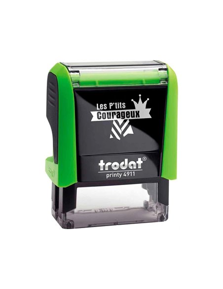 Tampon scolaire trodat enseignant les p'tits courageux bravo tu y es presque empreinte 38x14mm.