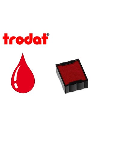 Cassette encrage trodat 6/4921c pour tampon encreur printy 4921 taille empreinte 12x12mm coloris rouge.