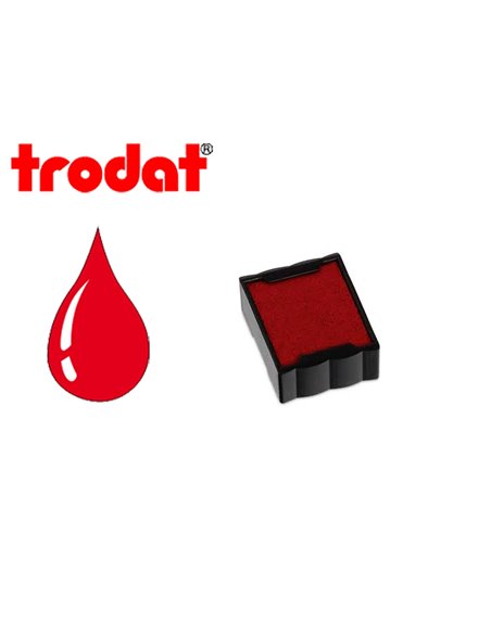 Cassette encrage trodat 6/4921c pour tampon encreur printy 4921 taille empreinte 12x12mm coloris rouge.