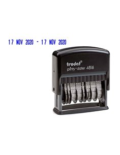 Tampon dateur double trodat printy 4816 pour cassette encrage 6/4817 taille date 3.8m.