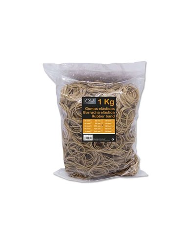 Élastiques de bureau de 1 kg (100 mm) - Haute qualité - Couleur marron