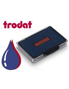 Cassette encrage bicolore trodat 6/56/2 pour tampon 5460/5465 coloris bleu/rouge.