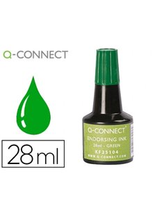 Encre à tampons q-connect pour feutre ou mousse coloris vert flacon 28ml.