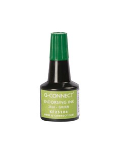 Encre à tampons q-connect pour feutre ou mousse coloris vert flacon 28ml. 2