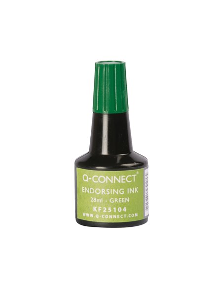 Encre à tampons q-connect pour feutre ou mousse coloris vert flacon 28ml.