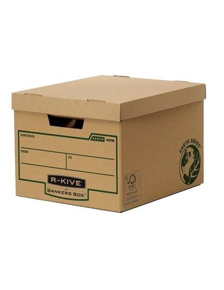 Boîte de rangement Fellowes Bankers Box Earth - Assemblage manuel - Carton recyclé certifié FSC - Marron