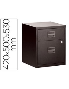 Caisson mobile mt international metal 2 tiroirs coulissants 2 serrures roulettes 42x50x53cm coloris.