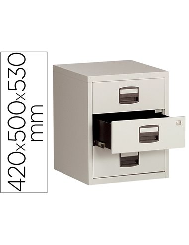Caisson mobile mt international metal 3 tiroirs coulissants serrure roulettes 42x50x53cm coloris.