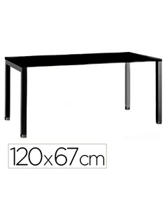 Bureau mt international plateau noir melamine 25mm pietement arche coloris noir 120x67cm.