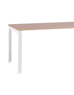 Retour de bureau mt international plateau hetre melaminé 25mm pietement arche coloris blanc 80x60cm. 2