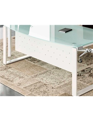 Voile de fond mt international metallique 180x30cm coloris blanc.