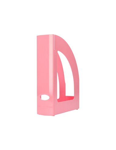 Porte-revues q-connect plastique 320x250x80mm coloris rose pastel.