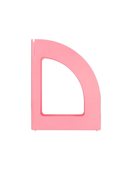 Porte-revues q-connect plastique 320x250x80mm coloris rose pastel.