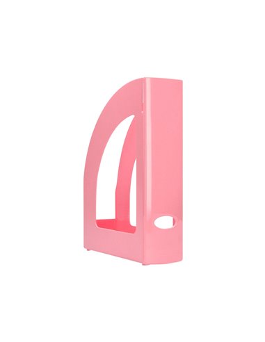 Porte-revues q-connect plastique 320x250x80mm coloris rose pastel.