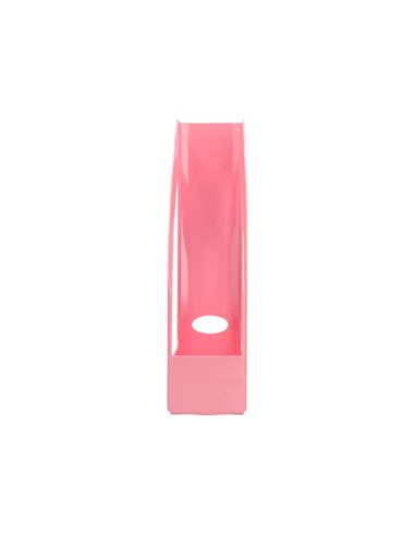 Porte-revues q-connect plastique 320x250x80mm coloris rose pastel.