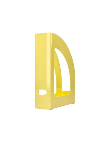 Porte-revues q-connect plastique 320x250x80mm coloris jaune pastel.