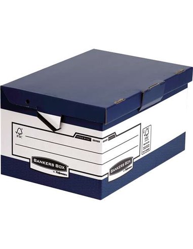 Conteneur de classement Fellowes Bankers Box Ergo-Stor Maxi avec poignées ergonomiques - Couvercle fixe - Pliage rapide - Auto-a