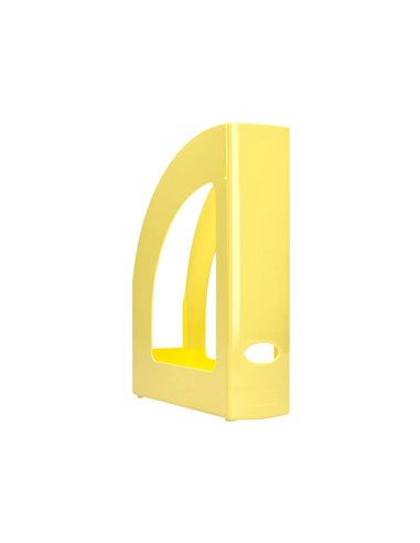 Porte-revues q-connect plastique 320x250x80mm coloris jaune pastel.