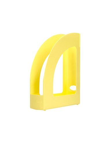 Porte-revues q-connect plastique 320x250x80mm coloris jaune pastel.