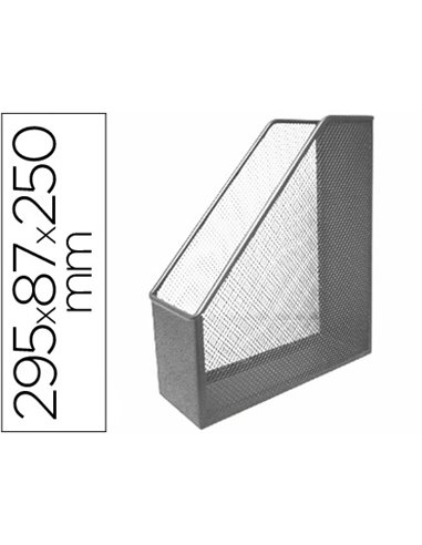 Porte-revues q-connect métal mesh maille métallique 250x79x289mm coloris argent.
