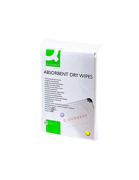 Chiffon q-connect absorbant jetable tous produits liquide même gamme pack 20 unités.