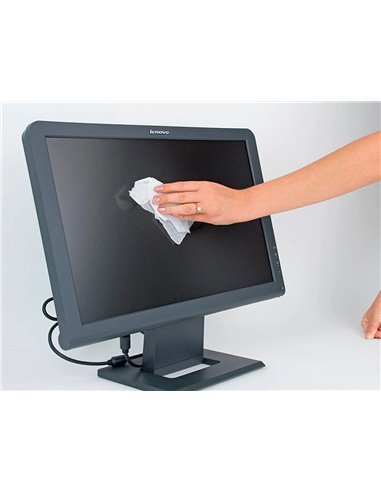 Lingette nettoyante fellowes ecran tablette pre-impregnee fibres biodegradables antistatique boite 100 unites.