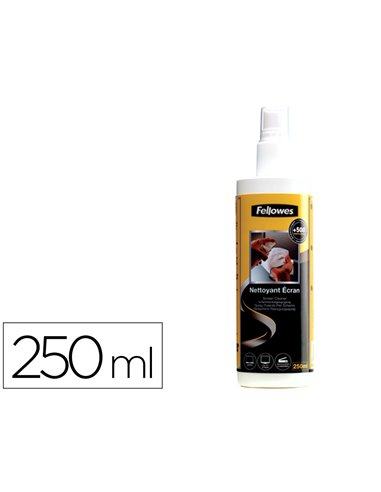 Produit nettoyant fellowes ecrans crt/tft/lcd plasma ordinateurs portables antistatique spray 250ml.