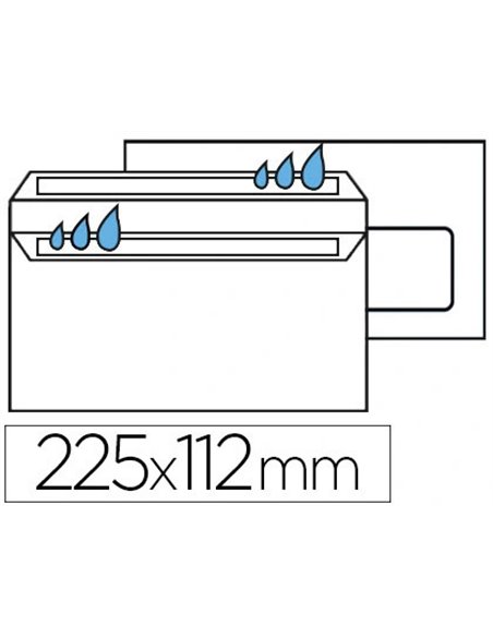 Enveloppe gpv dl+ 112x225mm 90g adhésive fermeture rapide sécurisée définitive fenêtre 45x100mm blanche boîte 100 unités.