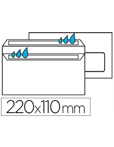 Enveloppe économique dl 110x220mm 80g autocollante fenêtre 35x100mm coloris blanc boîte 500 unités.