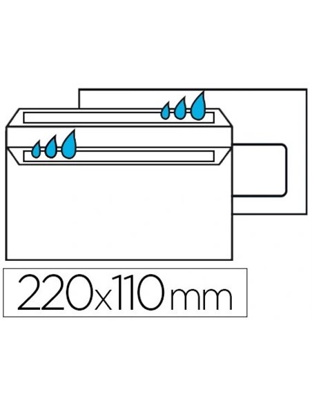 Enveloppe économique dl 110x220mm 80g autocollante fenêtre 35x100mm coloris blanc boîte 500 unités.