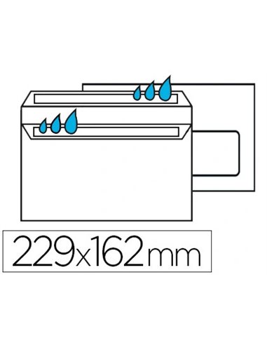 Enveloppe économique c5 162x229mm 80g autocollante fenêtre 45x100mm coloris blanc boîte 500 unités.