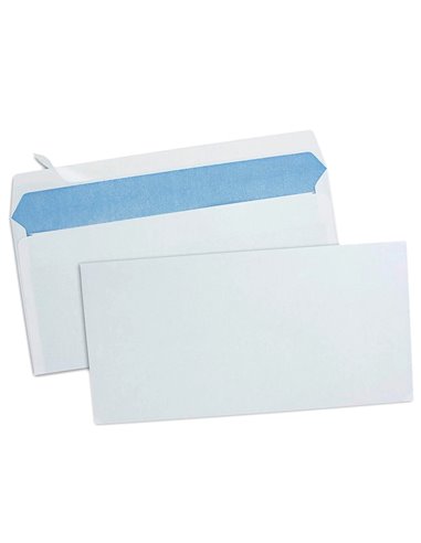 Enveloppe gpv dl 110x220mm 90g adhésive fermeture rapide sécurisée définitive blanche boîte 500 unités.