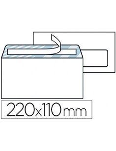 Enveloppe gpv dl 110x220mm 90g adhésive fermeture rapide sécurisée définitive fenêtre 35x100mm blanche boîte 500 unités.