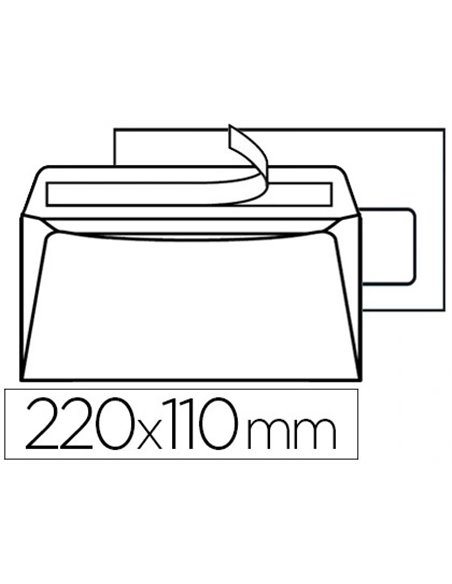 Enveloppe gpv green dl 110x220mm 80g adhésive recyclée extra blanche fenêtre 35x100mm boîte 500 unités.